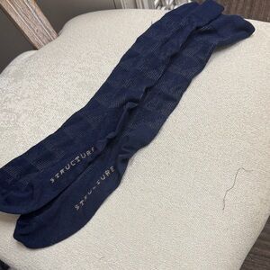 Structure Dark Blue Patterned Socks